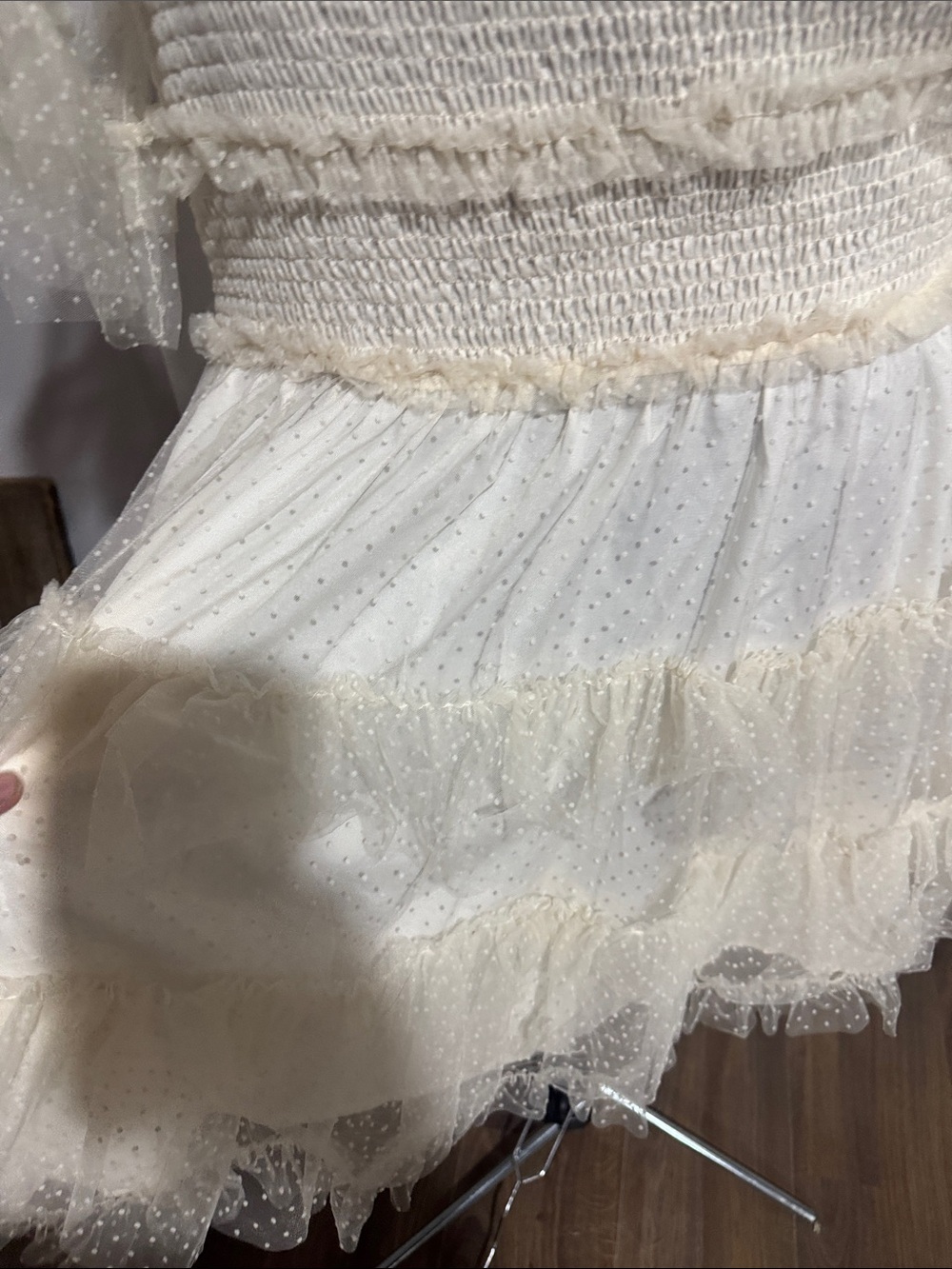 white birch Cream Ruffled Mini Dress - Picture 4 of 5